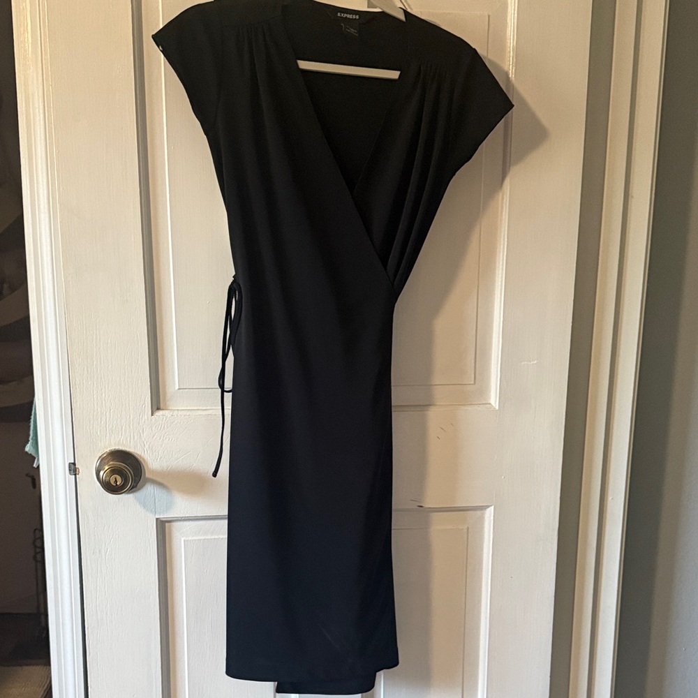 Express Black Midi Dress wrap
